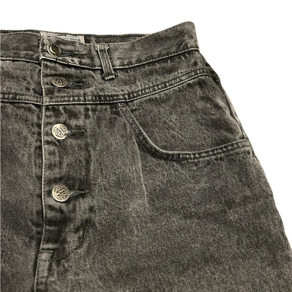 Los Questa Women’s Vintage High Rise Tapered Black Jeans Button Fly Size 9 - Picture 2 of 4